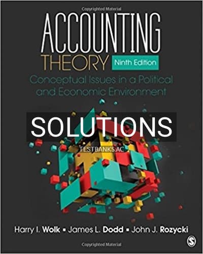 Solutions for Accounting Theory Conceptual Issues in a Political and Economic Environment 9th Edition by Wolk cover