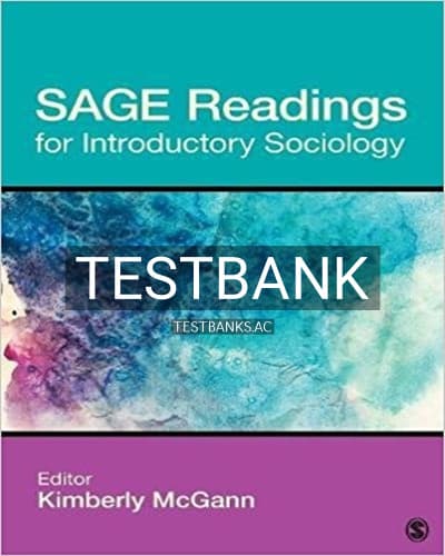Test Bank for SAGE Readings for Introductory Sociology 1st Edition by McGann cover