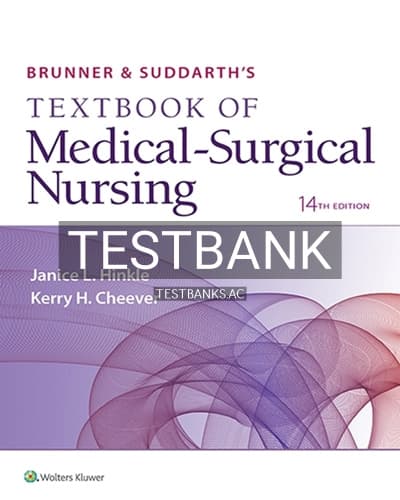 Test Bank for Brunner and Suddarths Textbook of Medical Surgical Nursing 14th Edition by Hinkle cover