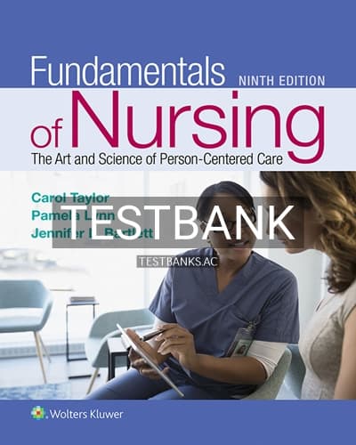 Test Bank for Fundamentals of Nursing 9th Edition by Taylor cover