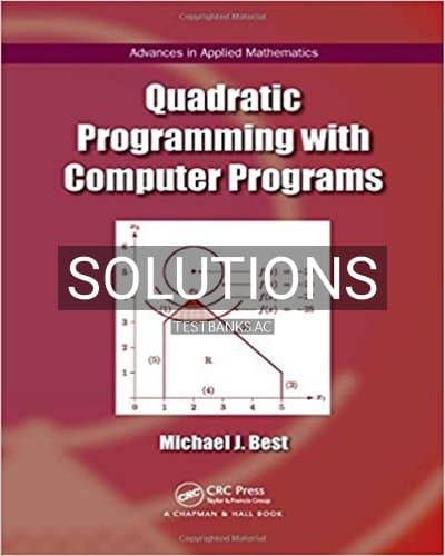 Solutions for Quadratic Programming with Computer Programs 1st Edition by Best cover