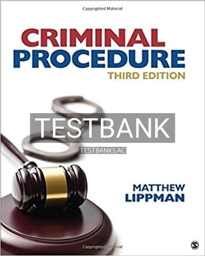 Test Bank for Criminal Procedure 3rd Edition by Lippman cover