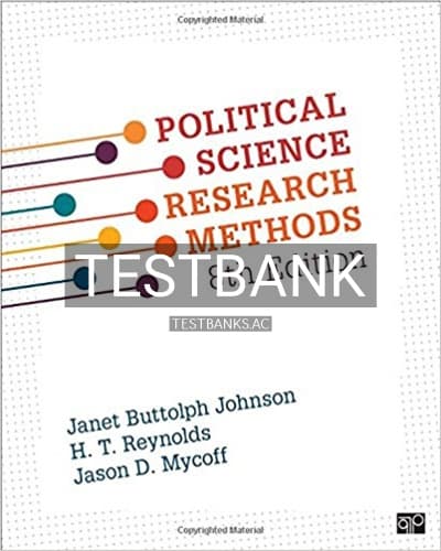 Test Bank for Political Science Research Methods 8th Edition by Johnson cover