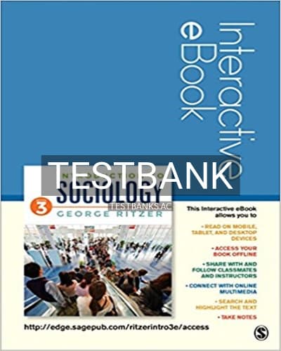 Test Bank for Introduction to Sociology Interactive eBook 3rd Edition by Ritzer cover