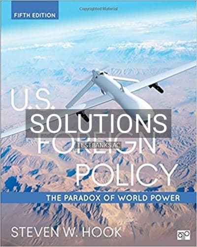 Solutions for U S Foreign Policy The Paradox of World Power 5th Edition by Hook cover