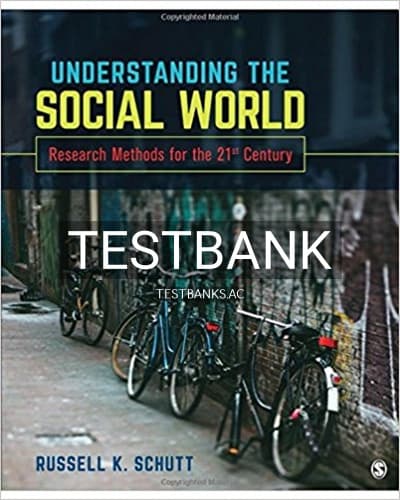 Test Bank for Understanding the Social World Research Methods for the 21st Century 1st Edition by Schutt cover
