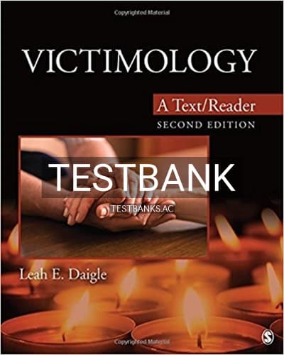 Test Bank for Victimology A Text Reader 2nd Edition by Daigle cover