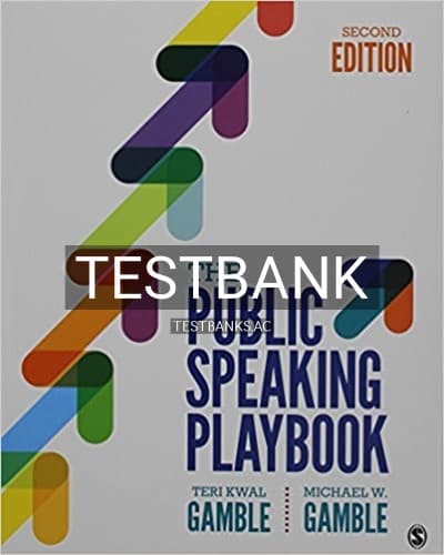 Test Bank for Public Speaking Playbook 2nd Edition by Gamble cover