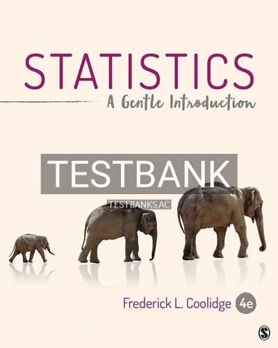 Test Bank for Statistics A Gentle Introduction 4th Edition by Coolidge cover
