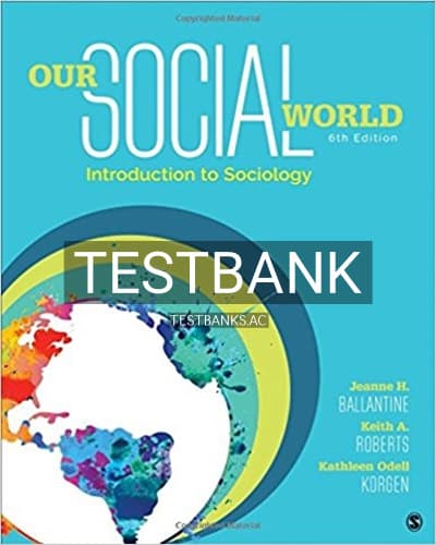 Test Bank for Our Social World Introduction to Sociology 6th Edition by Ballantine cover