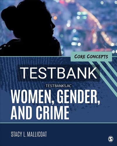 Test Bank for Women Gender and Crime Core Concepts 1st Edition by Mallicoat cover