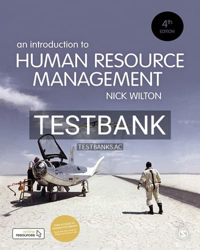 Test Bank for Introduction to Human Resource Management 4th Edition by Wilton cover