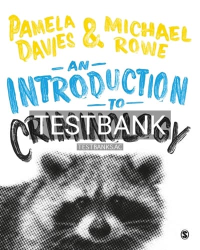 Cover for Test Bank for An Introduction to Criminology 1st Edition by Davies