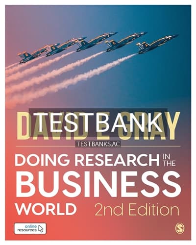 Test Bank for Doing Research in the Business World 2nd Edition by Gray cover