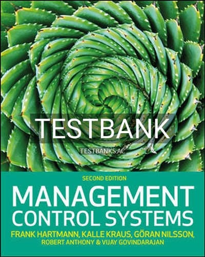 Test Bank for Management Control Systems 2nd Edition by Hartmann cover