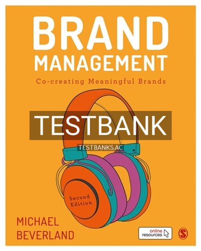 Test Bank for Brand Management 2nd Edition by Beverland cover