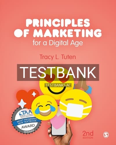 Test Bank for Principles of Marketing for a Digital Age 2nd Edition by Tuten cover