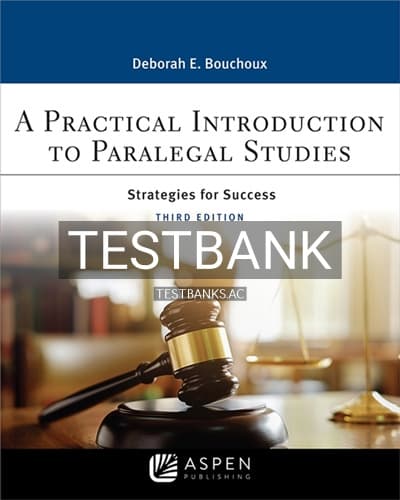 Cover for Test Bank for A Practical Introduction To Paralegal Studies 3rd Edition by Bouchoux