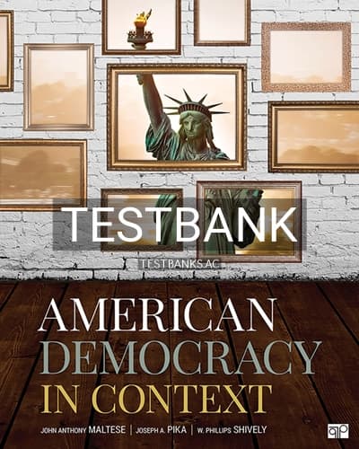 Test Bank for American Democracy in Context 1st Edition by Maltese cover