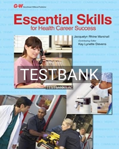 Test Bank for Essential Skills for Health Career Success 1st Edition by Marshall cover