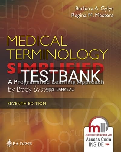 Test Bank for Medical Terminology Simplified 7th Edition by Gylys cover