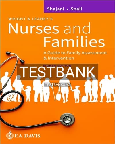 Test Bank for Wright & Leahey’s Nurses and Families 8th Edition by Shajani cover