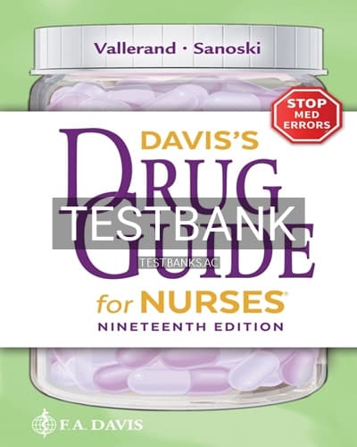 Test Bank for Davis’s Drug Guide for Nurses 19th Edition 19th Edition by Vallerand cover