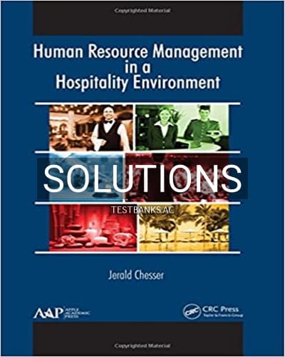 Solutions for Human Resource Management in a Hospitality Environment 1st Edition by Chesser cover