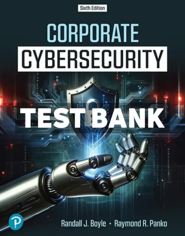 Cover for Corporate Cybersecurity 6th Edition Boyle Test Bank