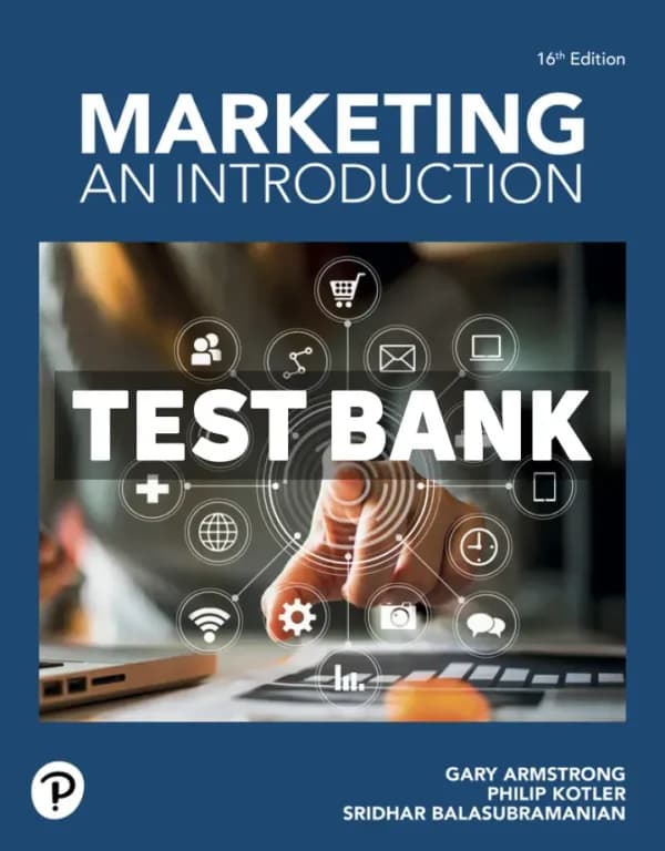 Cover for Marketing – An Introduction 16th Edition Armstrong Test Bank