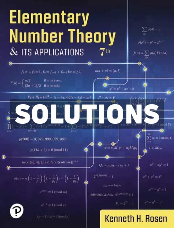 Cover for Elementary Number Theory 7th Edition Rosen Solutions Manual