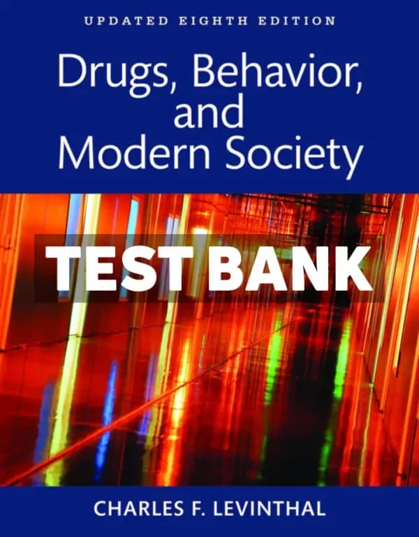Cover for Drugs Behavior and Modern Society 8th Edition Levinthal Test Bank