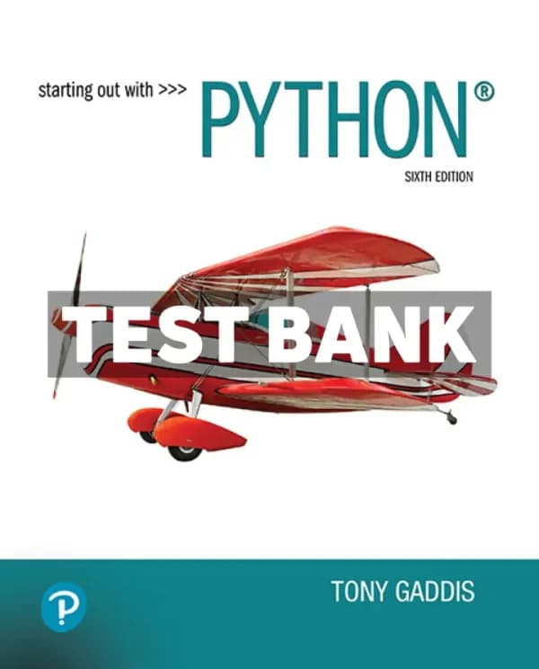 Cover for Starting Out With Python 6th Edition Gaddis Test Bank