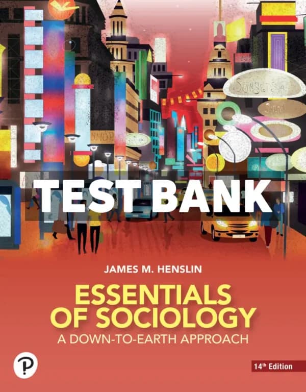 Cover for Essentials of Sociology 14th Edition Henslin Test Bank