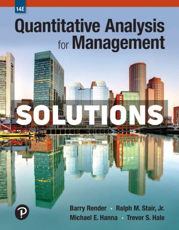 Quantitative Analysis for Management 14th Edition Render Solutions Manual cover