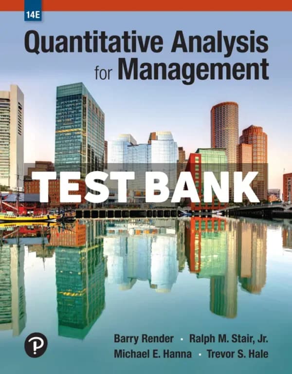 Cover for Quantitative Analysis for Management 14th Edition Render Test Bank