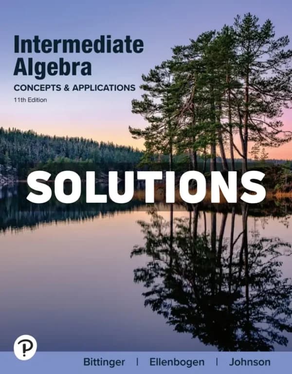Intermediate Algebra – Concepts and Applications 11th Edition Bittinger Solutions Manual cover