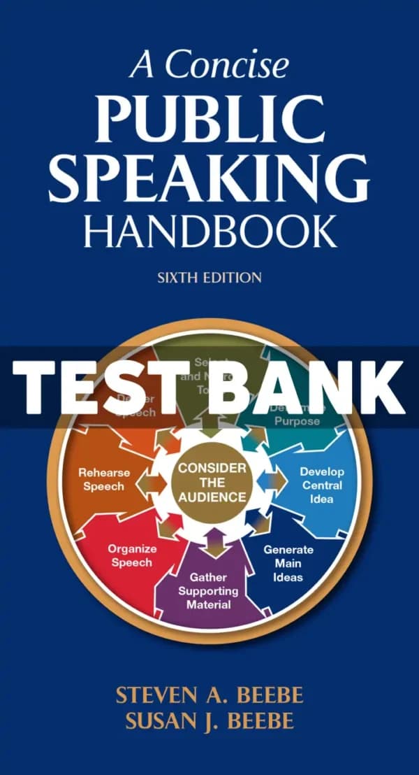 Cover for A Concise Public Speaking Handbook 6th Edition Beebe Test Bank