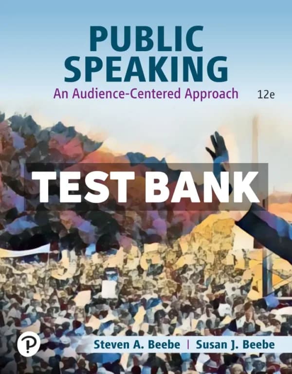 Public Speaking – An Audience-Centered Approach 12th Edition Beebe Test Bank cover