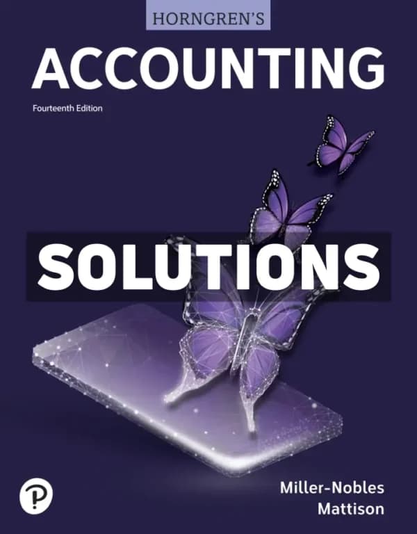 Horngrens Accounting 14th Edition Miller-Nobles Solutions Manual cover