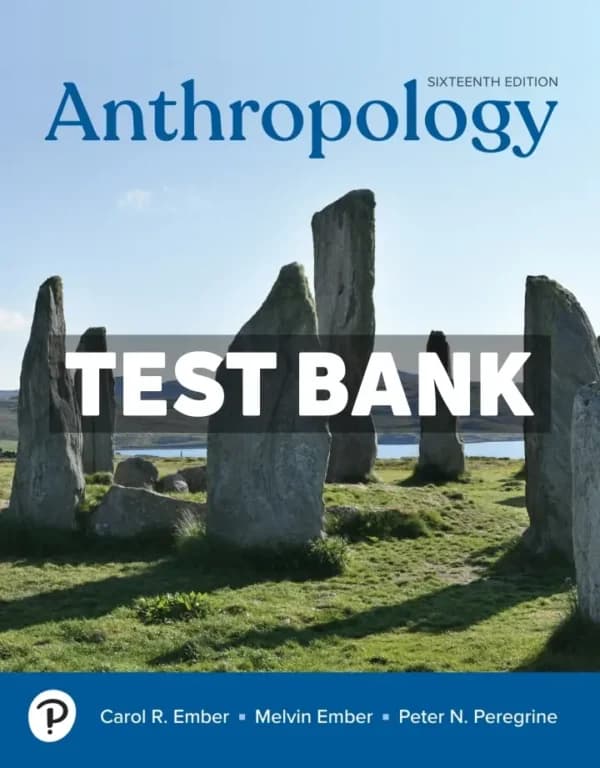 Cover for Anthropology 16th Edition Ember Test Bank