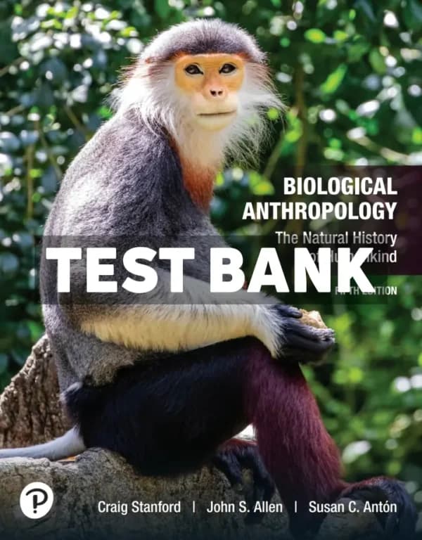 Cover for Biological Anthropology 5th Edition Stanford Test Bank