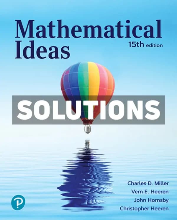 Mathematical Ideas 15th Edition Miller Solutions Manual cover
