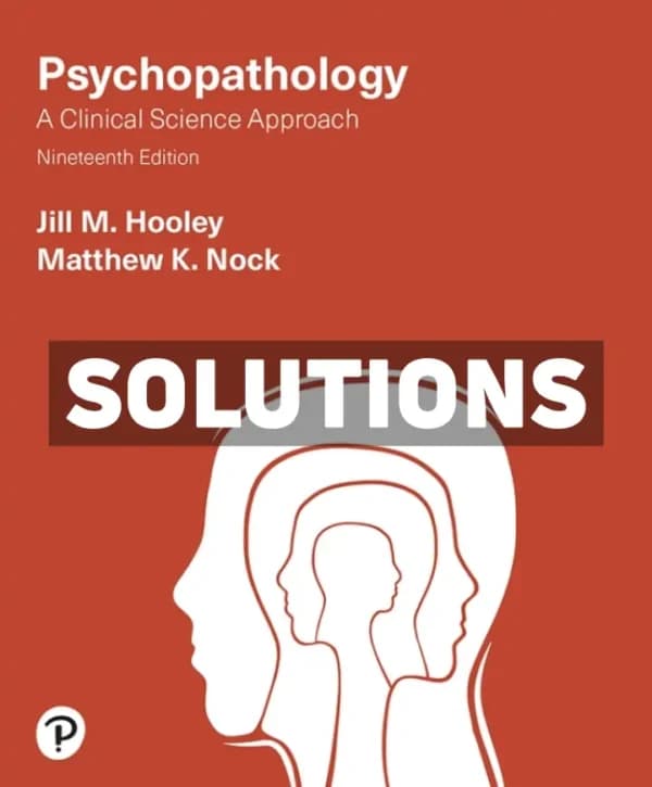 Psychopathology 19th Edition Hooley Solutions Manual cover