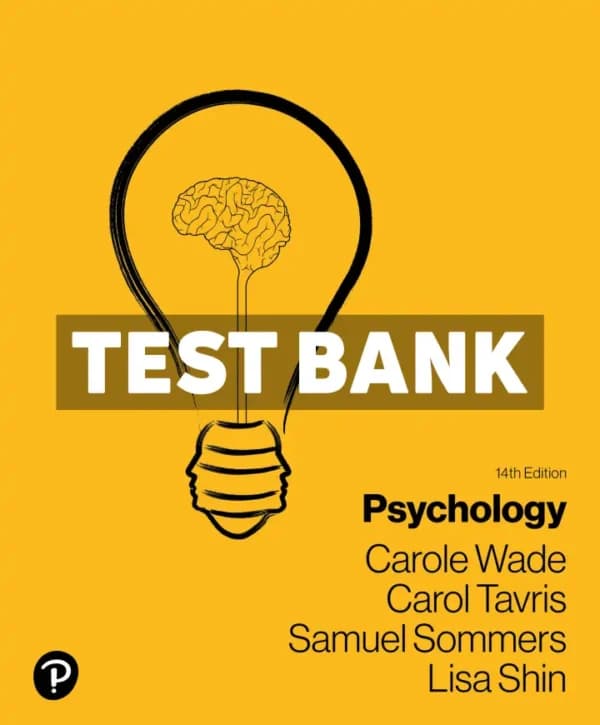 Psychology 14th Edition Wade Test Bank cover