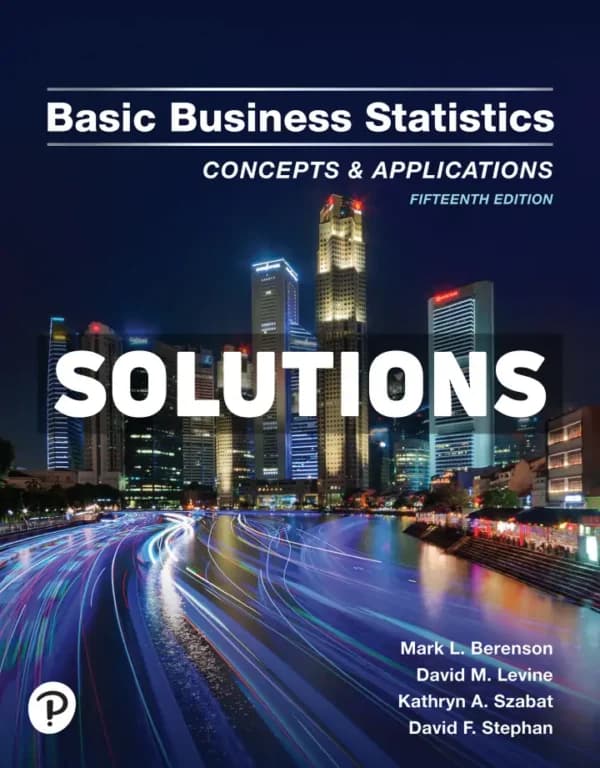 Cover for Basic Business Statistics 15th Edition Berenson Solutions Manual