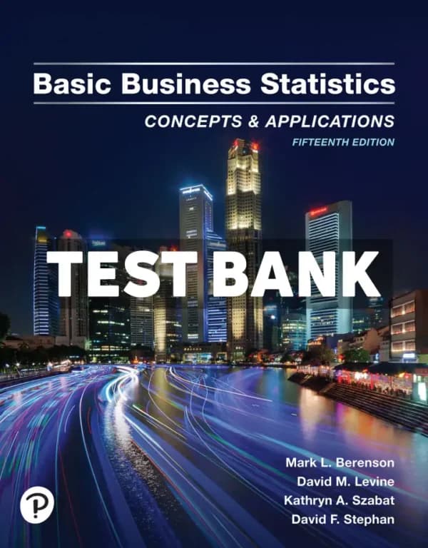 Basic Business Statistics 15th Edition Berenson Test Bank cover