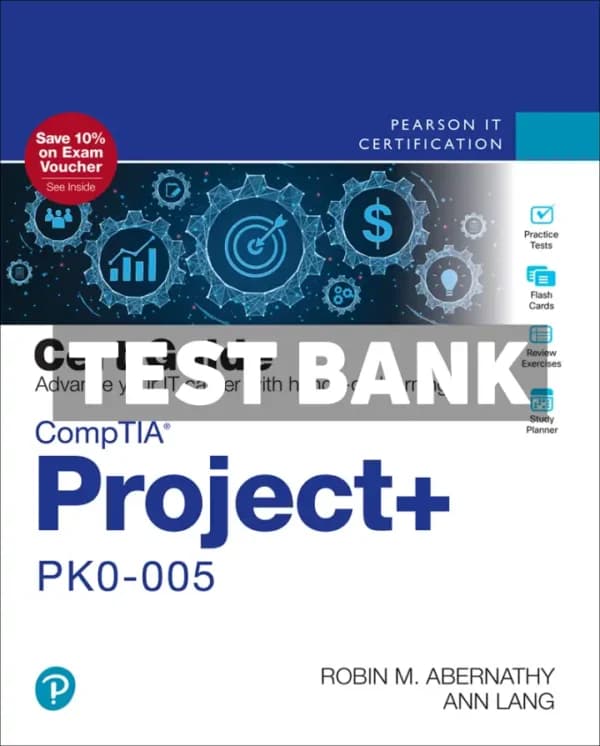 Cover for CompTIA Project+ PK0-005 Cert Guide 2nd Edition Abernathy Test Bank