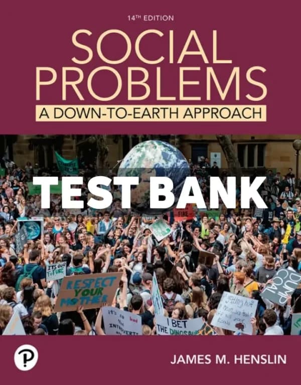 Social Problems 14th Edition Henslin Test Bank cover