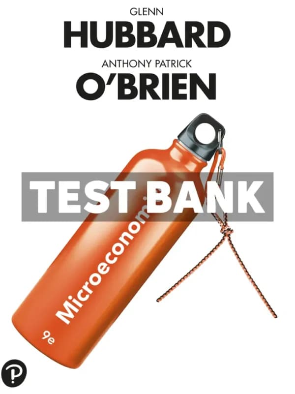 Cover for Microeconomics 9th Edition Hubbard Test Bank